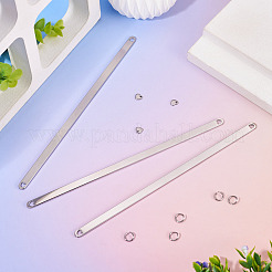 DIYカフバングル作りキット  ステンレススチール製バングルブランク3個付属  304ステンレススチールチャーム3個とオープン丸カン5個  ステンレス鋼色&nbsp;DIY-TA0014-48C