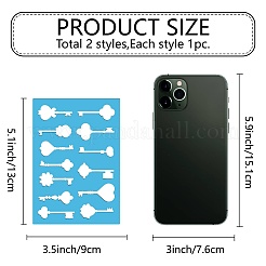 アクリルイヤリング手仕事テンプレート  カードレザーカッティングステンシル  ディープスカイブルー  キー  130x90x2mm  2個/セット&nbsp;DIY-WH0359-086