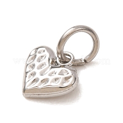 304ステンレススチールチャーム  ハンマーで叩いたハートのチャーム  ステンレス鋼色  7x7x1.5mm  穴：4mm&nbsp;LS-SA-CBAB6EC-23P