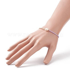 5Pcs 5 Colors Natural Pearl & Glass Seed Braided Bead Bracelets Set for Women&nbsp;BJEW-JB08888