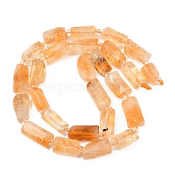 加熱された天然シトリンビーズ連売り  ナゲット  10~13x7~8mm  穴：0.8mm  約28~30個/連  15.75''（40センチメートル）&nbsp;G-O170-113