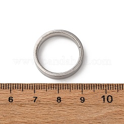201ステンレススチールワイドバンド指輪  PVD真空メッキ  長持ちメッキ  ステンレス鋼色  4mm  内径：17mm&nbsp;RJEW-K252-02A-P