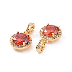 Real 18K Gold Plated Brass Micro Pave Clear Cubic Zirconia Pendants&nbsp;KK-E068-VC437