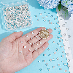 360個6スタイルアロイスペーサービーズ  ジュエリー作り用品  銀  3.5~8mm  穴：1~2.5mm  60個/スタイル&nbsp;FIND-UN0007-01S