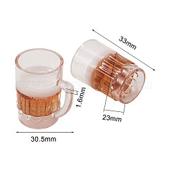 樹脂チャーム  模造食品  ループなし  DIYペンダント作り用  コップを飲む  ミックスカラー  33x30.5x23mm  穴：1.6mm  8個/セット&nbsp;RESI-CJ0001-29