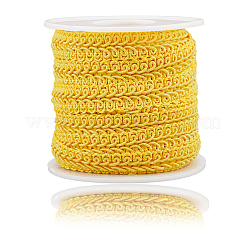 10ヤードのポリエステルレーストリムリボン  洋服アクセサリー  1個のプラスチック製の空のスプール付き  ゴールド  1/2インチ（12mm）&nbsp;OCOR-GF0004-82