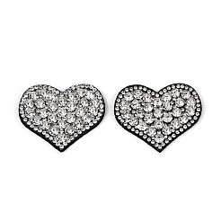 Heart Hotfix Glass Rhinestone with Cloth Patches&nbsp;PATC-T002-02M
