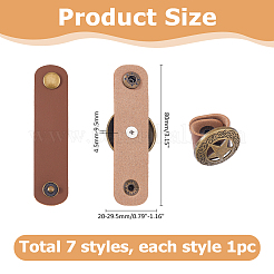 7Pcs 7 Styles Antique Bronze Zinc Alloy Scarf Clips&nbsp;AJEW-HS0001-38