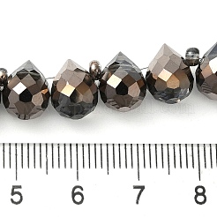 電気メッキガラスビーズセット  ティアドロップ  ブラック  10~11x8mm  穴：1mm  約93個/連  62cm&nbsp;X-EGLA-D030-17G