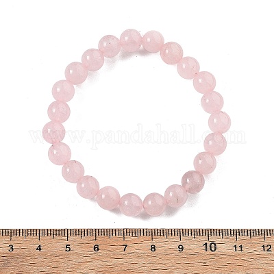 Natural Rose Quartz Bead Stretch Bracelets&nbsp;BJEW-K212-B-045-1