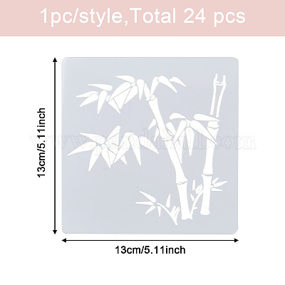 24 Sheets 24 Styles Plastic Drawing Stencil&nbsp;DIY-CW0001-13-1