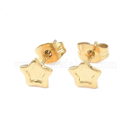 Ion Plating(IP) 304 Stainless Steel Stud Earring Finding EJEW-I285-30G-1
