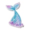 Ocean Themed Opaque Printed Acrylic Pendants, Mermaid, 42x39x2mm, Hole: 1.8mm