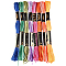 Polyester Embroidery Threads, Cross Stitch Threads, Segment Dyed, Mixed Color, 0.5~2mm, about 8.75 Yards(8m)/Skein, 8 colors, 1 skein/color, 8 skeins/set
