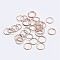 925 Sterling Silver Open Jump Rings, Saw Cut Round, Rose Gold, 21 Gauge, 4x0.7mm, Inner Diameter: 2mm, about 243pcs/10g