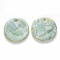Cellulose Acetate(Resin) Pendants, Flat Round, Dark Sea Green, 17x3mm, Hole: 1.2mm