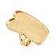 Rectangle Brass Adjustable Ring Components&nbsp;KK-Z122-18G-3