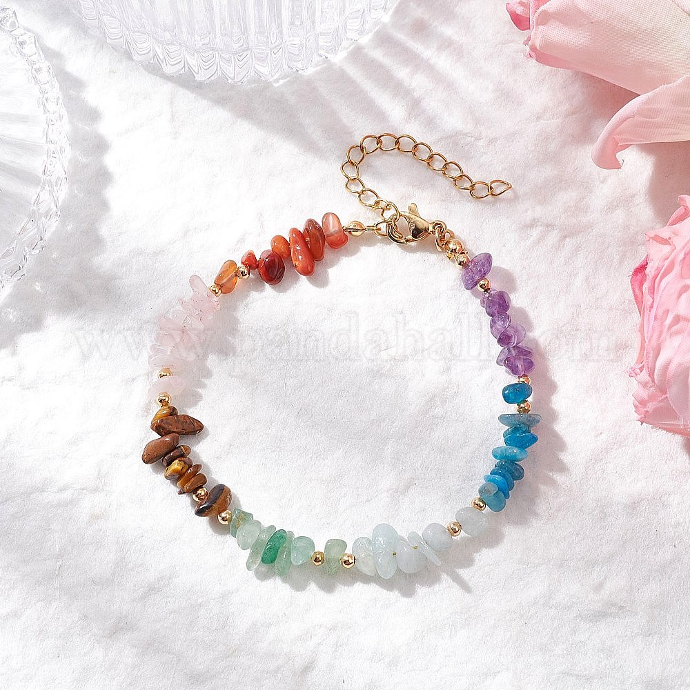 Bracelet De Perles Fait Main - Aventurine, Labradorite, Apatite, Quartz Rose - Sur Mesure