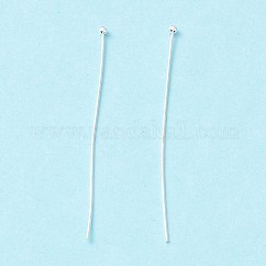 真鍮のボールヘッドピン  長持ちメッキ  カドミウムフリー＆鉛フリー  銀  50~50.5mm  ヘッド：1.8mm  ピン：0.5mm  24ゲージ