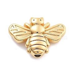 304 Stainless Steel Beads, PVD Vacuum Plating, Bees, Real 18K Gold Plated, 11.5x16.5x6.5mm, Hole: 1.6mm