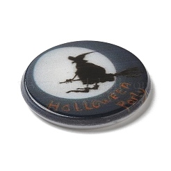 ハロウィンシリーズ アクリル カボション  ブラック  魔女  25x3mm&nbsp;OACR-M012-09