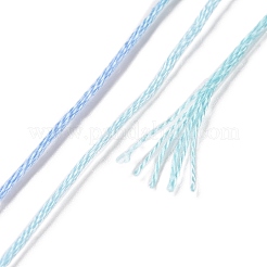 10かせ 6層ポリエステル刺繍フロス  クロスステッチの糸  セグメント染め  ライトスカイブルー  0.5mm  約8.75ヤード（8m）/かせ&nbsp;OCOR-K006-A11