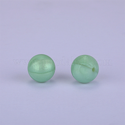 丸いシリコン焦点ビーズ  ダークシーグリーン  15mm  穴：2mm&nbsp;SI-JX0046A-121
