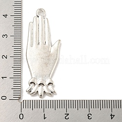 合金のチベット風チャーム  ハートテーマのチャーム  アンティークシルバー  43x16x2mm  穴：2mm&nbsp;TIBE-L013-08AS-10