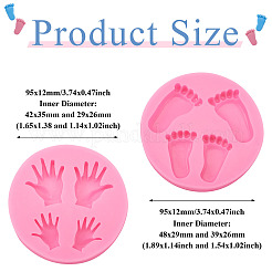 2Pcs 2 Styles Hand & Foot DIY Silicone Molds&nbsp;DIY-TA0010-08