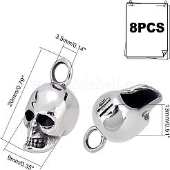 8Pcs 304 Stainless Steel Pendants&nbsp;STAS-UN0037-53