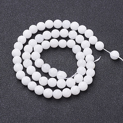 Natural White Jade Beads Strands&nbsp;GSR6mmC067
