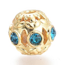 Brass Micro Pave Cubic Zirconia Beads&nbsp;KK-P187-22-G