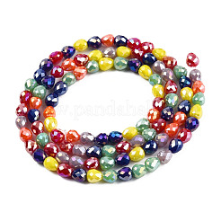 Electroplate Opaque Solid Color Glass Beads Strands&nbsp;EGLA-N022-26A-04