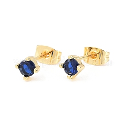 Brass Micro Pave Cubic Zirconia Stud Earrings&nbsp;EJEW-F405-22C-G02