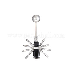 Spider 304 Stainless Steel Micro Pave Cubic Zirconia Belly Rings&nbsp;FS-WGE57A2-01