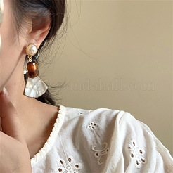 Alloy & Acrylic Stud Dangle Earrings&nbsp;FS-WG2F34D-01