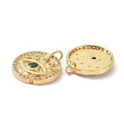 Brass Clear and Green Cubic Zirconia  Pendants&nbsp;ZIRC-C024-30G