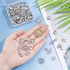 80個8スタイル316サージカルステンレスペンダント  混合図形  中空  ステンレス鋼色  26.5x10x4mm  穴：1mm  10個/スタイル&nbsp;STAS-SC0003-52