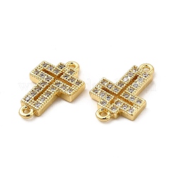 Brass Micro Pave Clear Cubic Zirconia Connector Charms&nbsp;KK-E068-VB330