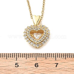Heart 304 Stainless Steel Micro Pave Cubic Zirconia Pendant Necklaces for Women&nbsp;NJEW-D288-05G