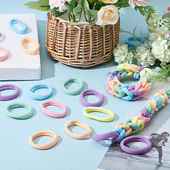 女性用ポリエステル伸縮性ヘアタイ  ミックスカラー  7mm  内径：36mm&nbsp;OHAR-WH0029-07