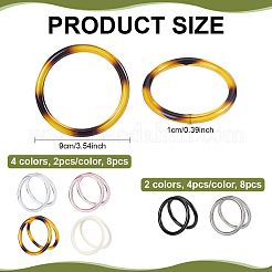 16種類の樹脂製バッグハンドル6個  丸いリング  ミックスカラー  90x10mm&nbsp;FIND-PH0059-75