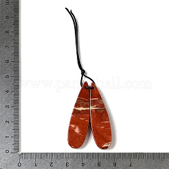 天然の赤い虹ジャスパーペンダント  ティアドロップチャーム  44.5x12x4.5mm  穴：0.9mm&nbsp;G-L617-G06-12x45mm