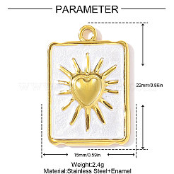 304 Stainless Steel Enamel Pendants&nbsp;STAS-OY002-41G-01