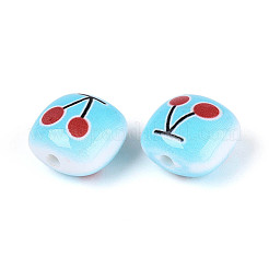 Opaque Printed Acrylic Beads&nbsp;SACR-T018-02
