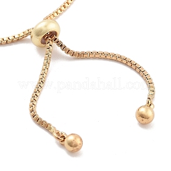 Brass Pave Clear Cubic Zirconia Horse Eye Box Chain Slider Bracelets&nbsp;BJEW-YWC0002-06A-G
