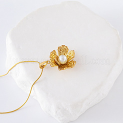 3Pcs Stainless Steel Pave Imitation Pearl Flower Pendant Necklaces for Women&nbsp;SX1880