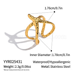 調節可能な304ステンレススチール製カフオープンリング（女性用）  ヒトデ  18KGP本金メッキ  17.6mm  内径：17.8mm&nbsp;YY2872
