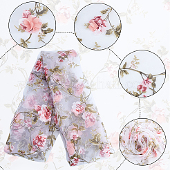 シフォンレーストリム  3 Dの花  ピンク  51-1/8インチ（1300x1.5mm）&nbsp;ORIB-WH0005-07