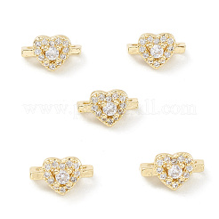Rack Plating Brass Pave Cubic Zirconia Slide Charms&nbsp;KK-G464-04LG